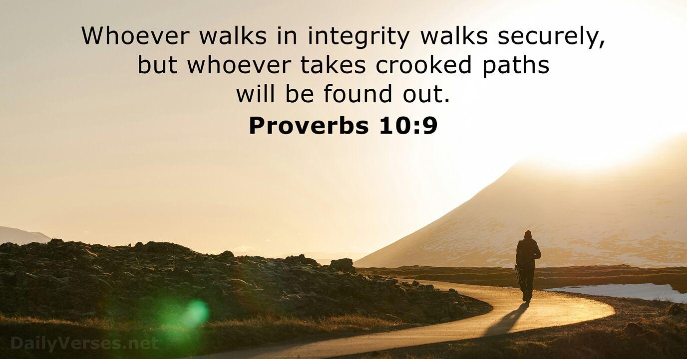 April 29, 2024 - Bible verse of the day - Proverbs 10:9 - DailyVerses.net