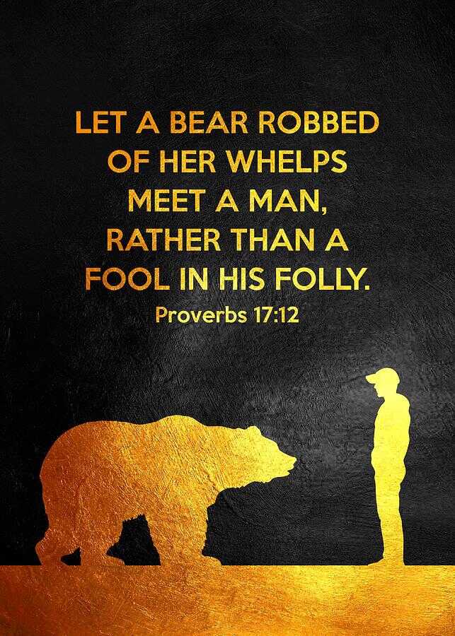Proverbs 17 12 Bible Verse Wall Art Digital Art by Bible Verse - Fine Art America