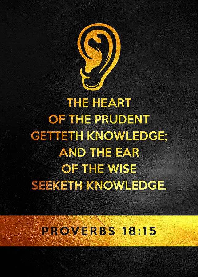 Proverbs 18 15 Bible Verse Wall Art Digital Art by Bible Verse - Fine Art America