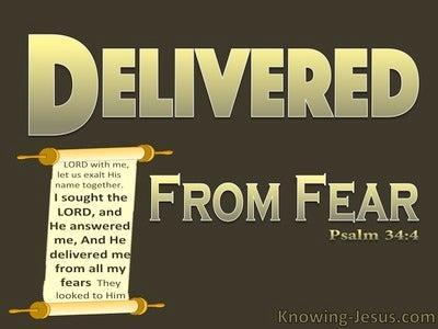 Psalm 34:4 I sought the Lord, and He answered me,And delivered me from all my fears.