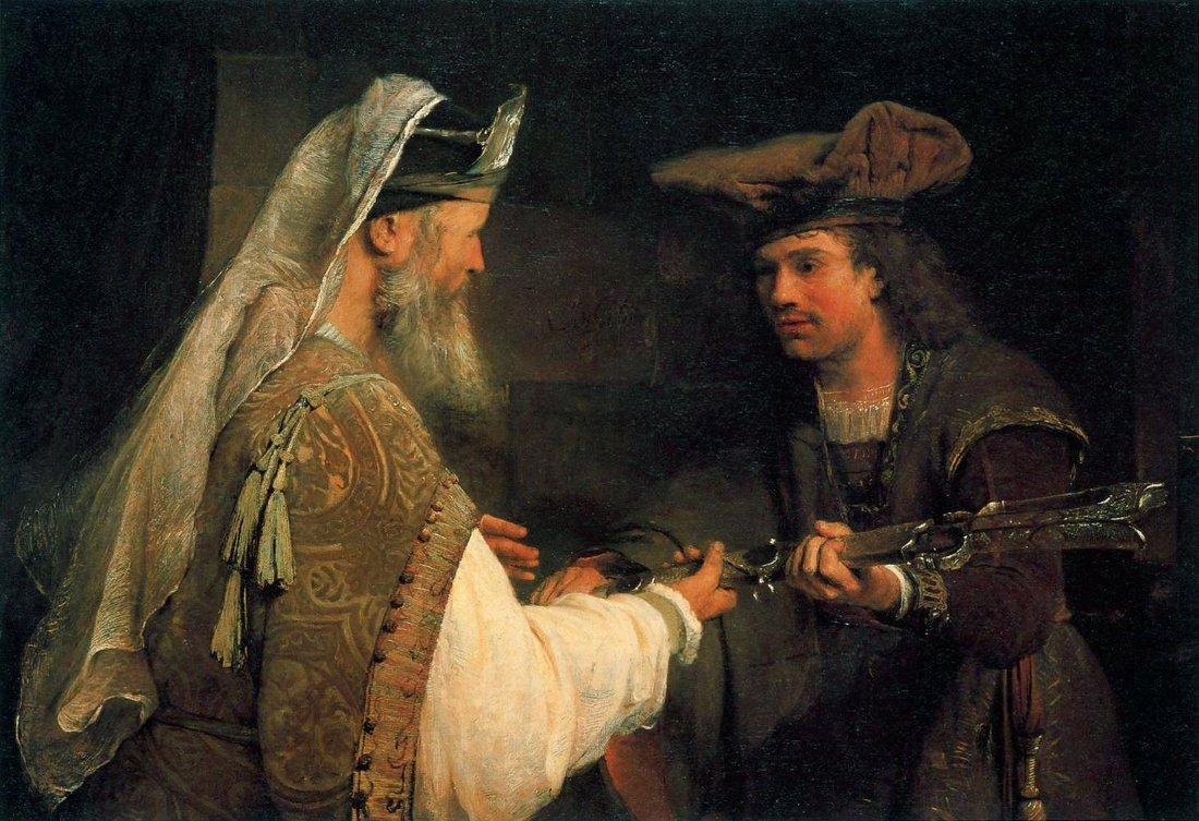 Arent de Gelder: Ahimelech giving Goliath&#039;s sword to David