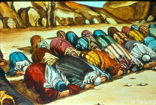 St-Takla.org Image: The Israelites cry to the Lord (Judges 6:6-7) صورة في موقع الأنبا تكلا ...